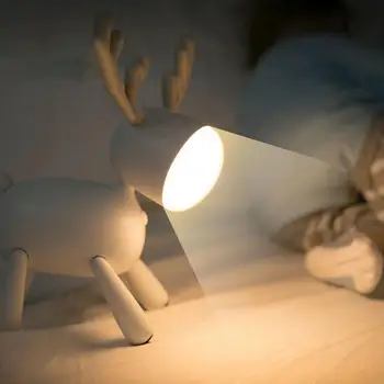 Briedžių, Elnių Pasukimo Naktį Šviesos Uodega Reguliuojamas Laikas USB Lempa, Vaikų, Miegamojo Puošimas mielas naktinė lempa Animacinių filmų lempos vaikai, naktiniai staleliai, lempa