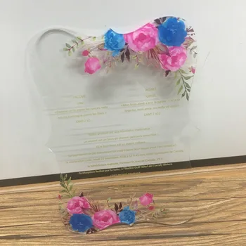10vnt elegantiškas pritaikyti įvairių spalvų gėlių pjovimas lazeriu, akrilo vestuvių pakvietimo vestuvių naudai pakvietimo apdaila