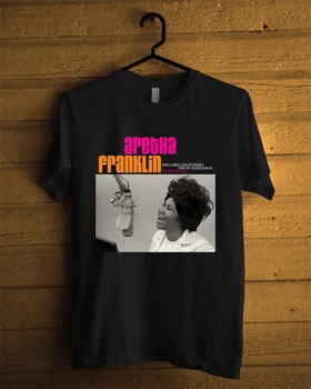 Aretha Franklin Karalienės Siela Juoda vyriški T-shirt Hip-Hop vyrų marškinėlius roko Unisex marškinėliai Mados Viršūnes