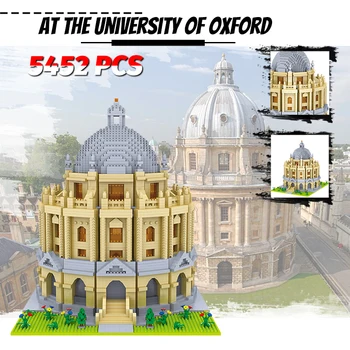 Miestas Kūrėjas Deimantas Garsaus Mini Oksfordo Universiteto Architektūros Blokai 3D Bažnyčia Namas Pav Plytų Žaislai Vaikams