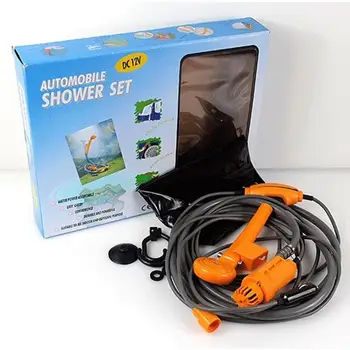 Nešiojamųjų Elektroninių 12V Oranžinė Lauko Mini Smart Automobilių Dušas, Kempingas, Žygiai One Touch Operacija, Vidinė Sistema