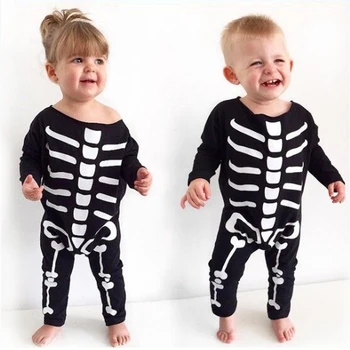 Baby Girl Berniukas Rompers Žavinga Infantil ilgomis Rankovėmis Jumpsuits Specialios Skeletas Drabužius Helovinas Kostiumas Vaikams Baby Produkto DS40