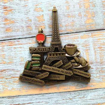 Eifelio Bokštas, Paryžius, Prancūzija Europoje turistų suvenyrai, šaldytuvas magnetai, metalo 3d šaldytuvas magnetai surinkimo namų puošybai