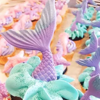 3D Undinėlės Uodega Silikono Formų Cupcake Minkštas Tortas Dekoravimo Priemonės, Saldainiai, Želė Cukraus, Šokolado Gumpaste Liejimo formos
