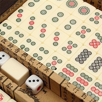 Nešiojamų Retro MahJong Kinijos Mahjong Nustatyti 144 Plytelės MahJong Nustatyti Kinijos Žaislų su būda Šalies azartinių Lošimų Žaidimą Valdybos gimtadienio dovana