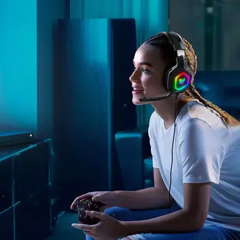 K10 ausines, PC link RGB apšvietimu Interneto kavinė profesinės žaidimų žaidimas erdvinio garso triukšmo mažinimo mikrofonas laisvų rankų įranga