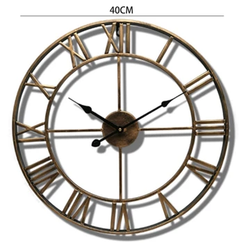 Šiaurės Metalo Romėnišką Sieniniai Laikrodžiai Retro Kabinti Ornamentu Namų Puošybai Sieninis Laikrodis