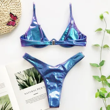 2020 moterų maudymosi kostiumėlį push up neono rausvos spalvos, V formos plieno žiedas plieno Torkini tiktų mėlyna china sexy thong maudymosi kostiumėlį Biquini