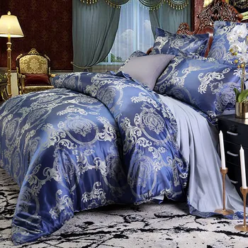 Europos patalynės komplektas žakardo prabanga dėmių lova nustatyti lova padengti pavasario lapo 4pcs/set Queen karalius antklodžių rinkinys apima lova patalyne,