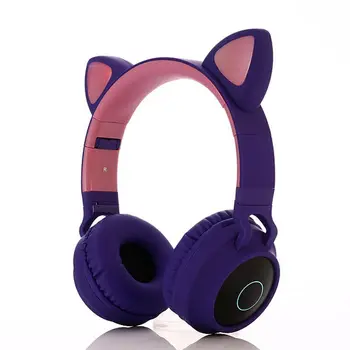 LED Kačių Ausų Ausinės, Triukšmo Panaikinimo Bluetooth 5.0 Suaugusiems Ir Vaikams laisvų Rankų įranga Parama TF Kortelę FM Radijas Su Mic Belaidžio+Laidinio