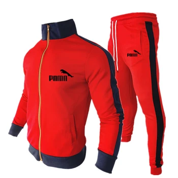 Mados prekės ženklo sportinis kostiumas 2-piece set vyrų žiemos striukė atsitiktinis bėgiojimas sportinės kelnės pavasarį veikia naudotis sekti pavyzdžiu