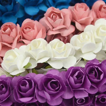 720PCS Pigūs Mini Popieriaus Rose Dirbtinės Gėlės Rankose, Vestuvių Dekoravimas Scrapbooking Mažas Netikrą Gėlių Puokštė