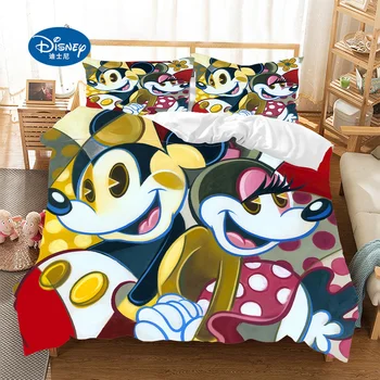 Disney Mickey Minnie mouse Animacinių filmų Patalynės Komplektas Puikus Pora viena Twin Visą Karalius Antklode Padengti Užvalkalas dovana vaikams