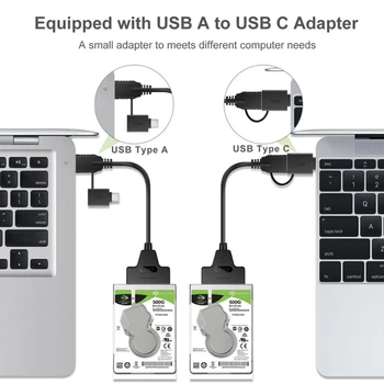 USB C SATA Konverteris USB 3.1 C Tipo Adapterio Kabelis, skirtas 2.5