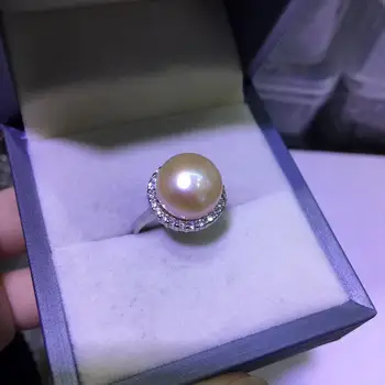 YIKALAISI 925 Sterlingas Sidabro Papuošalai Oblate Pearl Žiedai 2020 Bauda Natūralių Perlų papuošalai 11-12mm Žiedai Moterims didmeninės