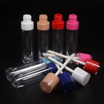 20pcs 6ml plastiko tuščias lūpų blizgesys vamzdis šešių spalvų kosmetikos pakuotės su teptuku