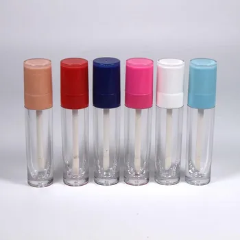 20pcs 6ml plastiko tuščias lūpų blizgesys vamzdis šešių spalvų kosmetikos pakuotės su teptuku