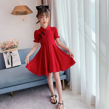 Sweety Mergaičių Suknelė Elegantiškas Baby Girl Drabužiai 4-9 Metų Amžiaus Kinų Tradicinio Stiliaus Naujųjų Metų Dizainas Mergina Suknelės