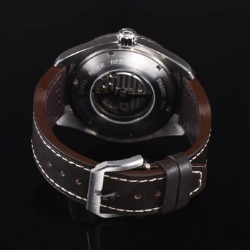 Parnis 43mm Automatinis Mechaninis laikrodis Vyrams, Keramikos Bezel 5ATM Prabangių Verslo Sapphire atsparus Vandeniui Naras Kalendorius Laikrodis Vyrams