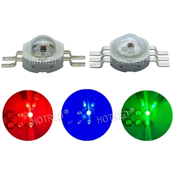 50PCS/Pak Didelės Galios 3W RGB Led Lempos, Granules, 350MA 4 Smeigtukai 6 Smeigtukai LED Lempos Granulių COB Žetonų Šiltai balta Šalta balta Led Prožektorius