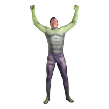 3D Skaitmeninė spauda Incredible Hulk Kostiumas Vaiko Raumenų Žalia Hulk Apranga Jumpsuit Halloween Carnival 