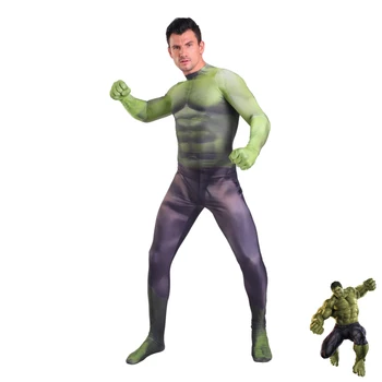 3D Skaitmeninė spauda Incredible Hulk Kostiumas Vaiko Raumenų Žalia Hulk Apranga Jumpsuit Halloween Carnival 