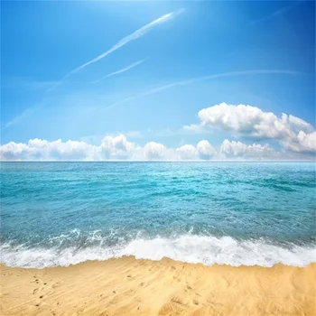 Laeacco Atogrąžų Jūros Paplūdimį, Mėlyną Dangų, Debesis Blizga Gamtos Vaizdingos Foto Tapetai Photocall Fotografijos Backdrops Foto Studija