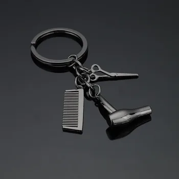 20pcs/daug žirklės keychain mielas raktų žiedas moterims šukos plaukų džiovintuvas key chain raktų pakabukas kūrybos portachiavi llaveros maišelį, žavesio