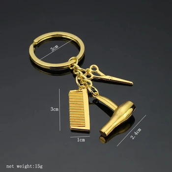 20pcs/daug žirklės keychain mielas raktų žiedas moterims šukos plaukų džiovintuvas key chain raktų pakabukas kūrybos portachiavi llaveros maišelį, žavesio