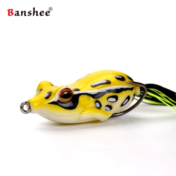 Banshee 15g 60mm Didelis Minkštas Varlė Snakehead/Bass Topwater Ray Varlės Gundymas Jaukų Silikoniniai Masalai Žvejybos Masalas Aukštų Kabliukai