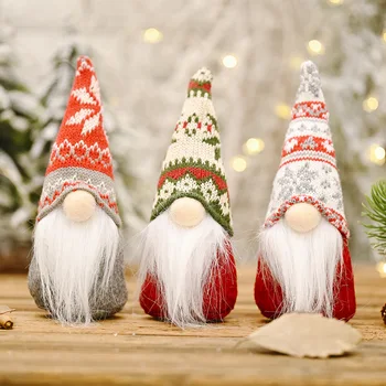 Snaigės megzti skrybėlę miško Santa Lėlės Rudolf Beveidis Lėlės, Papuošalai Kalėdų Pakabukas 2021 Linksmų Kalėdų Dekoro Namai