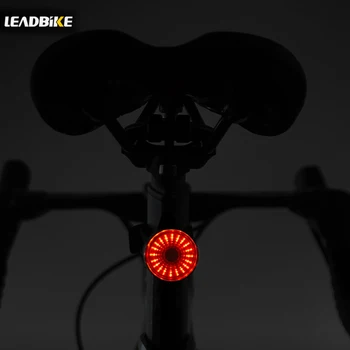 LEADBIKE Dviračių Smart stabdžių uodegos šviesos usb naktį dviračių Įkrovimo Dviratį Auto Galinis Žibintas, Dviračio užpakalinis žibintas