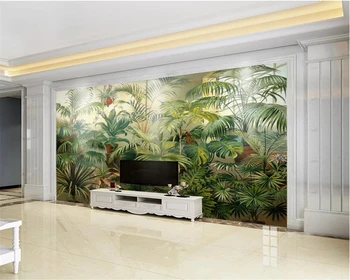 Beibehang Užsakymą tapetai, freskos Rainforest Derliaus Europos Rankomis Dažyti Viduramžių Gysločių Fono sienos 3d tapetai tapety