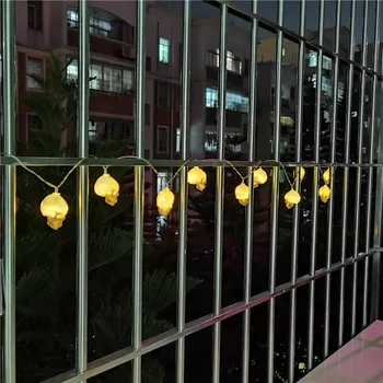 1,6 m 10leds LED Styginių Šviesos Helovinas Apdailos Šiltai Balta Kaukolė String Naktį Lempos Atostogų Šalis, Dekoratyvinis Apšvietimas, Lempos