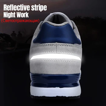 LARNMERN Vyrų Darbo Saugos Batus, Plieno Toe Statybos Sneaker Kvėpuojantis Lengvas Anti-smashing Anti-static Ne slydimo batų