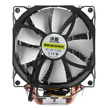 SNIEGO 4PIN CPU aušintuvo 6 heatpipe Dvigubai ventiliatoriai aušinimo 12cm ventiliatorius LGA775 1151 115x 1366 parama Intel AMD