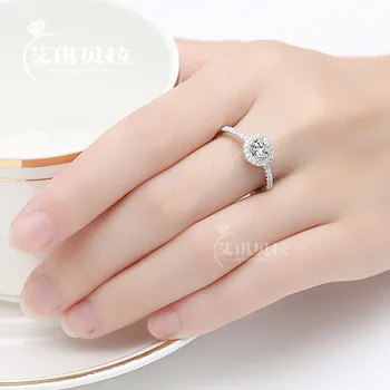 Solitaire žiedas 925 Sterlingas sidabro AAAAA Kubinis Cirkonis Šalis vestuvių juostoje Žiedai, moterų ir vyrų Mados Juvelyrika Dovana