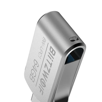 BlitzWolf BW-UPC1 2-in-1 Modelis-C USB 3.0 Aliuminio Lydinio 16GB 32GB 64GB OTG USB 