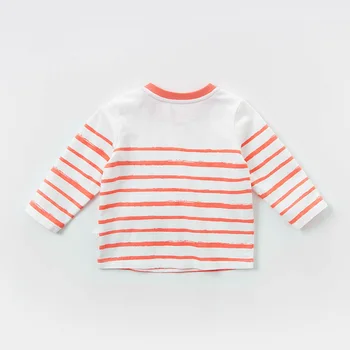 DBX12605-1 dave bella pavasario berniuko, megztinis vaikus ilgomis rankovėmis medvilniniai marškinėliai kūdikiams, vaikiška dryžuotas viršūnės vaikai tees
