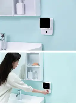 Namų ūkio Smart Muilo Dozatorius Naujos Sienos montuojamas LED Ekranas Rankų Plovimas Automatinė Infraraudonųjų spindulių Indukcijos Muilo Putų Dozatorius