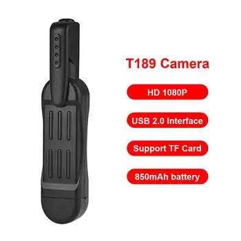T189 Mini Kamera Mini DV Pen vaizdo Kamera Full HD 1080P Nešiojamas Delninis DV DVR Iki 32g t-Flash Kortelės Importuotų Hd Objektyvas