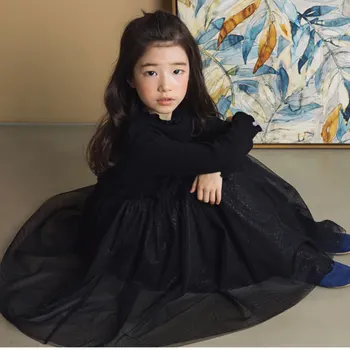Vaikiška Mergaitė Patenka Drabužius 2020 Mergaitės Žiemos Siūlai Baby Princess Dress Kratinys Vaikas Tinklelio Suknelė Vaikų Šalis Suknelė,#3272