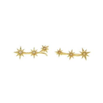 2018 subtilus juvelyrikos north star 3 vnt žvaigždė su baltu fire opal Perlas Aukso spalvos deliclate ilgai alpinistas kelis elegantiški auskarai