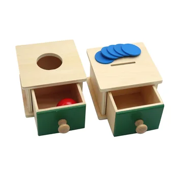 Montessori Kūdikių Dėlionės Mediniai Monetų Dėžutė Piggy Bank Ankstyvojo Mokymosi Mokymosi Žaislas Vaikams