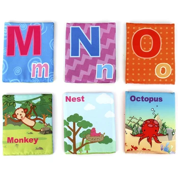 26pcs kūdikių įdomus laiškas kortelės nešiojamų nustatyti audinio knygos pažinimo iliustracijų ankstyvojo lavinimo žaislas anglų kalbos skaitymo knyga nauja dovana