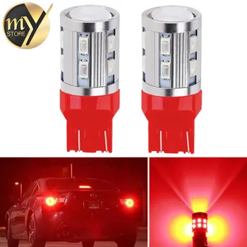 2vnt 7443 7440 Automobilių, LED lemputes 12 SMD 5730 W21/5W 5W Didelės galios XPE LED lempos, Lemputės, automobilių šviesos šaltinis automobilių stovėjimo aikštelė Raudona