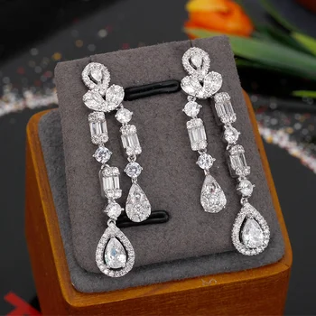 TIRIM Dubajus Prabangus Elegantiškas Vestuvių Karoliai Rinkinys Moterims Kubinis Cirkonis Vestuvių Papuošalai Rinkiniai Brides Priedai jewelri