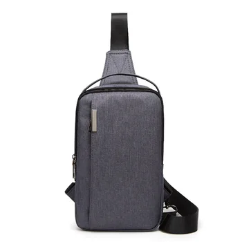 2020 m. naujas stiliaus vyrų krūtinės kišenėje USB įkrovimo trumpą kelionę krepšys vandeniui užtrauktuką lino mados minkštos krūtinės krepšys