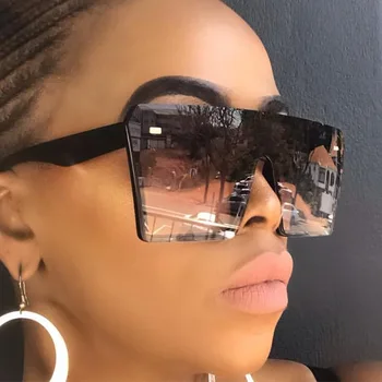 2019 Aikštėje Negabaritinių Akiniai nuo saulės Moterims Flat Top Gafas Atspalvių Moterims Saulės akiniai okulary Naujas Prabangus UV400 Akiniai nuo saulės