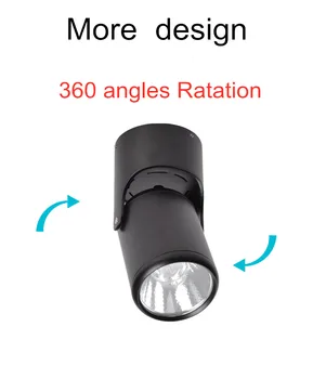 360 laipsnių Sukimosi Lubų šviesos 10W 20W COB Led šviestuvai Paviršiaus Sumontuoti Lubų Vietoje šviesos 12V 24V +LED driver